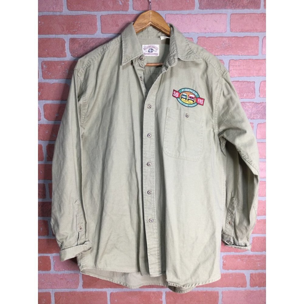 Vintage 90s Ford F Series Mens Shirt Eagle Dry Goods Button Up 50 years Medium